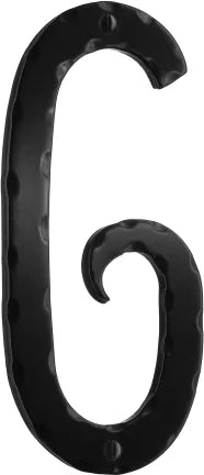 Decorative wrought iron 6'' house numeral 6 S026