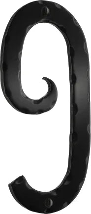 Decorative wrought iron 6'' house numeral 9 S029