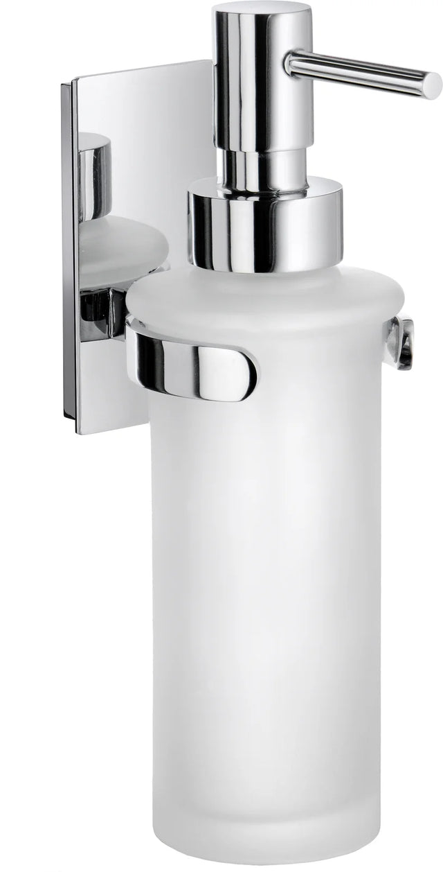 POOL Holder in Polished Chrome with Frosted Glass Soap Dispenser ZK369