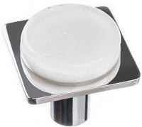 Geometric Geomtric Round White on Square Knob M-1300