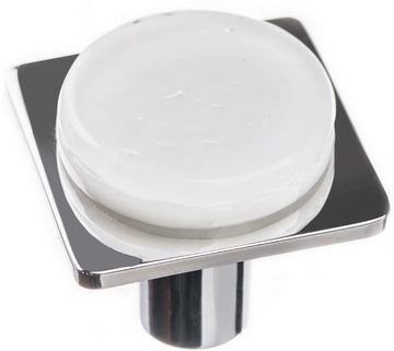 Geometric Geomtric Round White on Square Knob M-1300