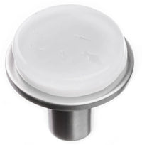 Geometric Geomtric Round White on Round Satin Nickel Knob R-1300-SN