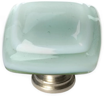 Stratum Spruce Green Knob with Satin Nickel Base K-103-SN