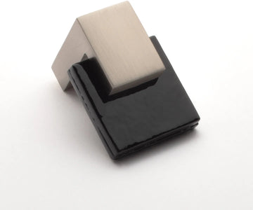 Affinity Black Knob with Satin Nickel Base K-1203-SN