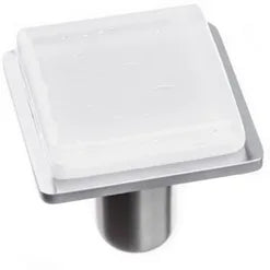 Geometric Geomtric Square White on Square Satin Nickel Knob K-1300-SN