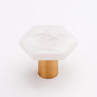 Hexagon White Knob with Sb Base K-1700-SB