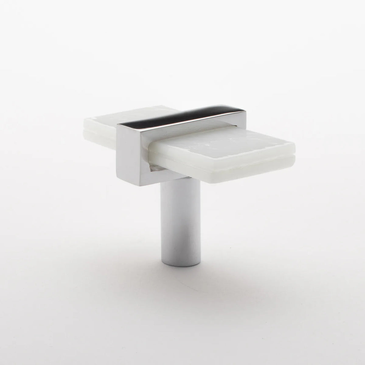 Adjustable White Knob with Polished Chriome Base K-1901-PC