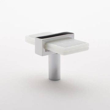 Adjustable White Knob with Polished Chriome Base K-1901-PC