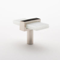 Adjustable White Knob with Polished Nickel Base K-1901-PN