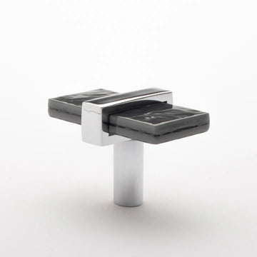 Adjustable Slate Gray Knob with Polished Chrome Base K-1902-PC