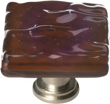Glacier Woodland Brown Knob with Satin Nickel Base K-209-SN