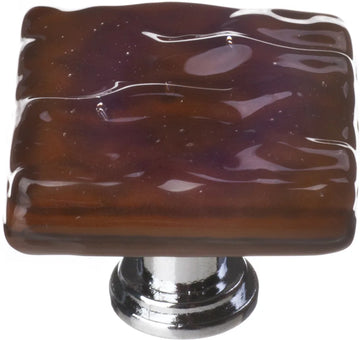 Glacier Woodland Brown Knob with Polished Chrome Base K-209-PC