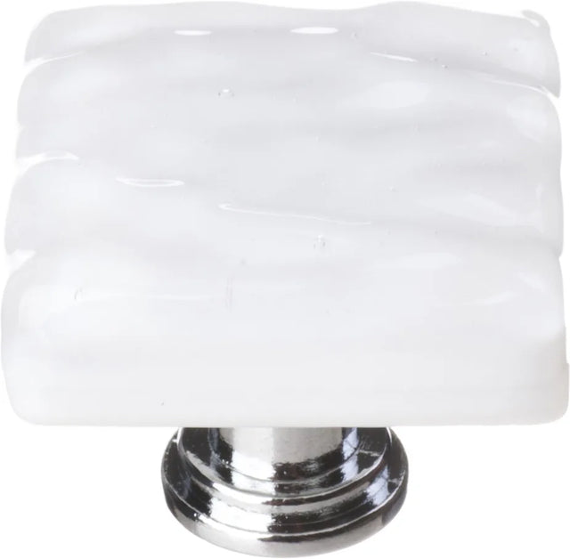 Glacier White Knob with Polished Chrome Base K-212-PC