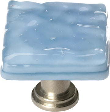 Glacier Powder Blue Knob with Satin Nickel Base K-215-SN