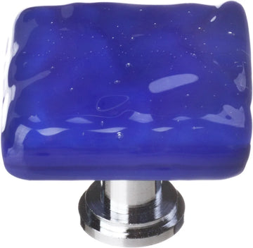 Glacier Deep Cobalt Blue Knob with Polished Chrome Base K-221-PC