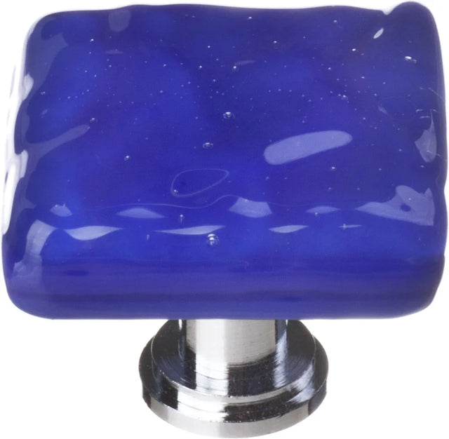 Glacier Deep Cobalt Blue Knob with Polished Chrome Base K-221-PC