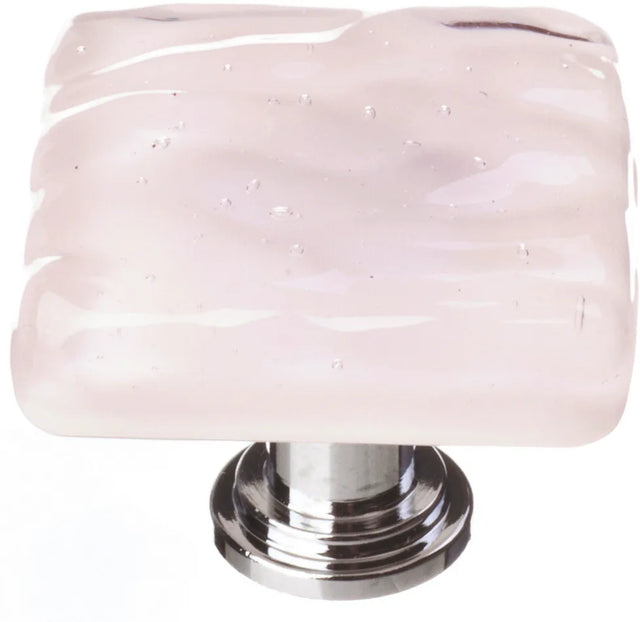 Glacier Rose Knob with Polished Chrome Base K-228-PC