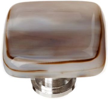 Cirrus White with Brown Knob with Satin Nickel Base K-305-SN