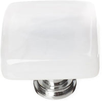 Cirrus White Knob with Polished Chrome Base K-400-PC