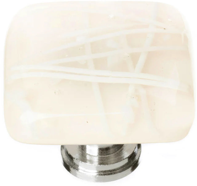 Cirrus Vanilla & White Mardi Gras Knob with Polished Chrome Base K-500-PC