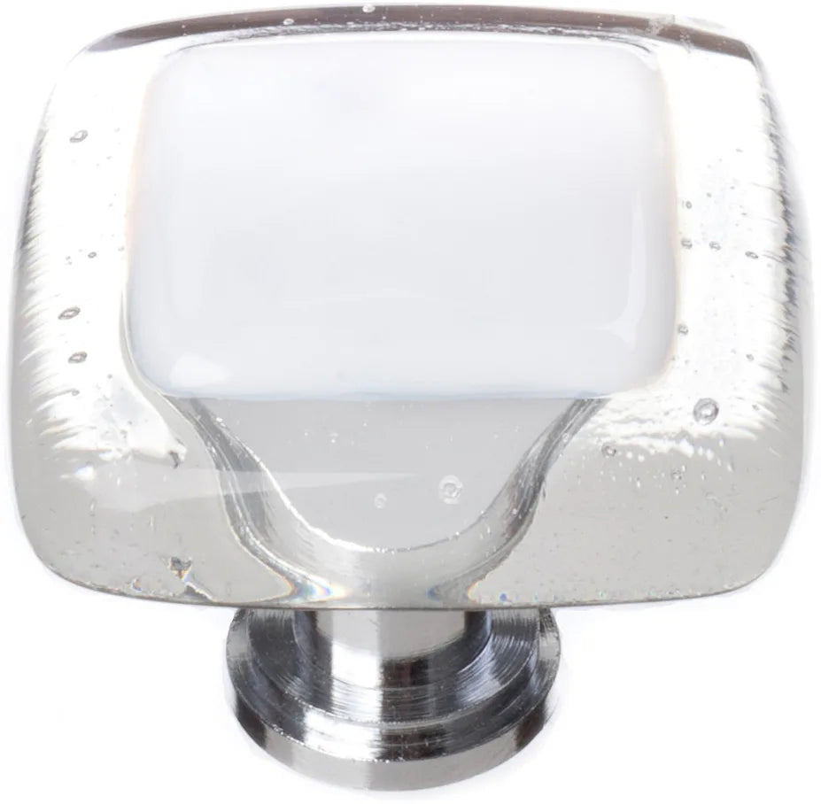 Reflective White Knob with Polished Chrome Base K-701-PC