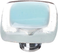 Reflective Light Aqua Knob with Polished Chrome Base K-702-PC