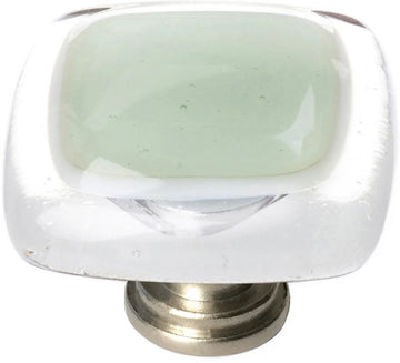 Reflective Spruce Green Knob with Satin Nickel Base K-712-SN