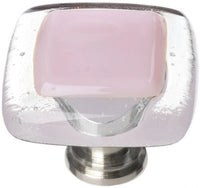 Reflective Pink Knob with Satin Nickel Base K-717-SN