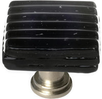 Texture Reed Black Knob with Satin Nickel Base K-802-SN