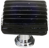 Texture Reed Black Knob with Polished Chrome Base K-802-PC