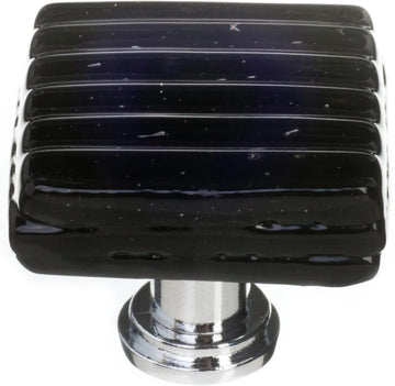 Texture Reed Black Knob with Polished Chrome Base K-802-PC