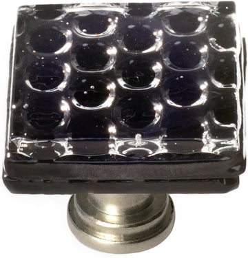 Texture Honeycomb Black Knob with Satin Nickel Base K-902-SN