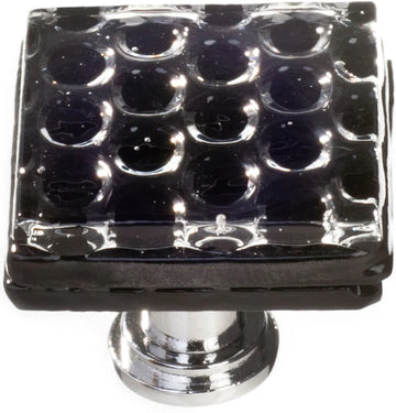 Texture Honeycomb Black Knob with Polished Chrome Base K-902-PC