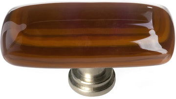 Stratum Woodland & Umber Long Knob with Satin Nickel Base LK-102-SN