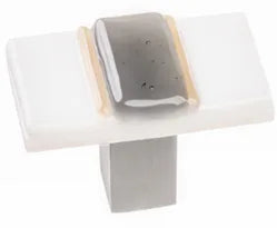 Bandwidth White Long Knob with Satin Nickel LK-1500-SN