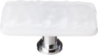 Glacier White Long Knob with Polished Chrome Base LK-212-PC