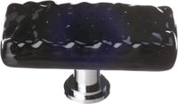 Glacier Black Long Knob with Polished Chrome Base LK-213-PC