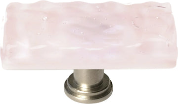 Glacier Rose Long Knob with Satin Nickel Base LK-228-SN