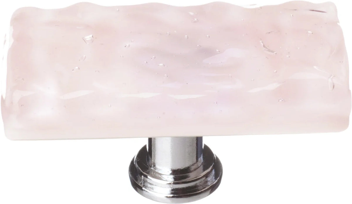 Glacier Rose Long Knob with Polished Chrome Base LK-228-PC