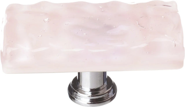 Glacier Rose Long Knob with Polished Chrome Base LK-228-PC