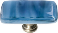 Cirrus Marine Blue Long Knob with Satin Nickel Base LK-303-SN