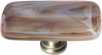 Cirrus White with Brown Long Knob with Satin Nickel Base LK-305-SN
