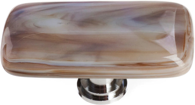 Cirrus White with Brown Long Knob with Polished Chrome Base LK-305-PC