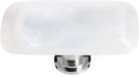 Cirrus White Long Knob with Polished Chrome Base LK-400-PC