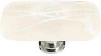 Cirrus Vanilla & White Mardi Gras Long Knob with Polished Chrome Base LK-500-PC