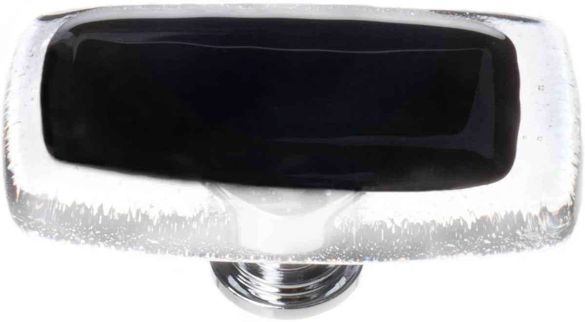 Reflective Black Long Knob with Polished Chrome Base LK-700-PC
