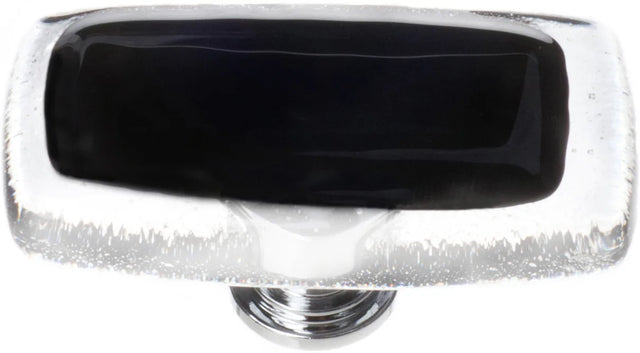 Reflective Black Long Knob with Polished Chrome Base LK-700-PC