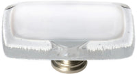 Reflective White Long Knob with Satin Nickel Base LK-701-SN