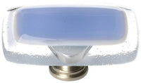 Reflective Sky Blue Long Knob with Satin Nickel Base LK-704-SN
