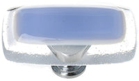 Reflective Sky Blue Long Knob with Polished Chrome Base LK-704-PC